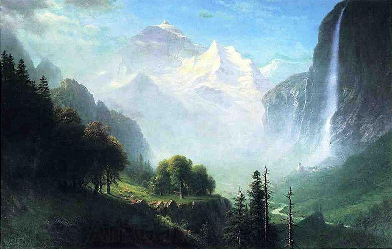 Albert Bierstadt Staubbach Falls, Near Lauterbrunnen, Switzerland Norge oil painting art